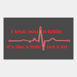 Ik hou van je, een leuke romantische meme. rechthoekige sticker