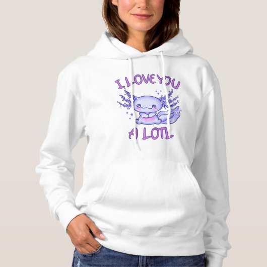 Ik hou van je, een lol-Axolotl in liefde Hoodie (Voorkant)
