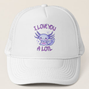 Ik hou van je, een lol-Axolotl in liefde Trucker Pet