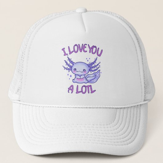 Ik hou van je, een lol-Axolotl in liefde Trucker Pet (Voorkant)