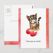 Ik hou van je, een Ocelot Pun Briefkaart (Voorkant / Achterkant)