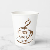 Ik hou van je een romantisch, grappig design papieren bekers (Voorkant)