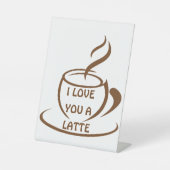 Ik hou van je een romantisch, grappig design reclamebord met voetstuk (Voorkant)