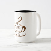 Ik hou van je een romantisch, grappig design tweekleurige koffiemok (Voorkant rechts)