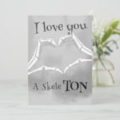Ik hou van je een SkeleTON Feestdagenkaart (Staand voorkant)