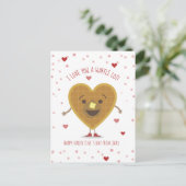 Ik hou van je een wafel veel hart Kinder Valentijn Briefkaart (Staand voorkant)