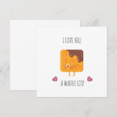 Ik hou van je, een wafeltje, een grappige taartje kaart (Voorkant / Achterkant)