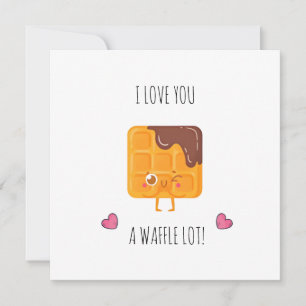 Ik hou van je, een wafeltje, een grappige taartje kaart