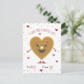 Ik hou van je een Waffle Lot Heart Kinder Valentij Briefkaart (Staand voorkant)