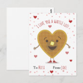 Ik hou van je een Waffle Lot Heart Kinder Valentij Briefkaart (Voorkant / Achterkant)