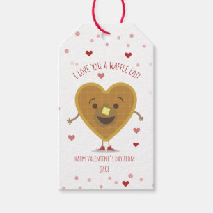 Ik hou van je een Waffle Lot Heart Kinder Valentij Cadeaulabel