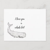 Ik hou van je een witte walvis briefkaart (Voorkant)