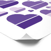 Ik hou van je. Eenvoudige paarse harten. Perfect Poster (Hoek)