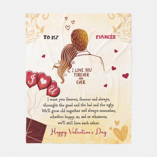 Ik hou van je eeuwig en eeuwig| Gelukkig Valentijn Fleece Deken (Voorkant)