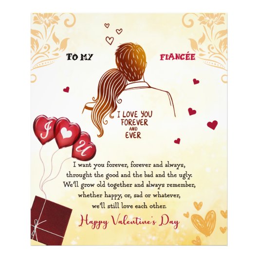 Ik hou van je eeuwig en eeuwig| Gelukkig Valentijn Foto Afdruk (Voorkant)