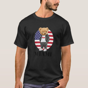 Ik hou van je eigen illustratie Miami Teddy Bear m T-shirt