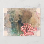 Ik hou van je elphants briefkaart (Voorkant)