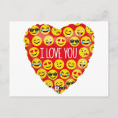 Ik hou van je emoji hart briefkaart (Voorkant)