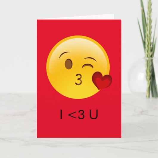 Ik hou van je Emoji Valentijns's Kaart (Voorkant)