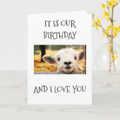 IK HOU VAN JE EN BLIJE "WEDERZIJDSE VERJAARDAG" KAART (Gele Bloem)