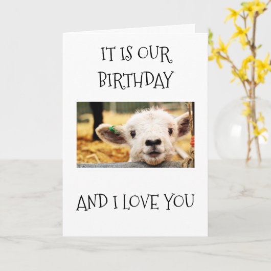 IK HOU VAN JE EN BLIJE "WEDERZIJDSE VERJAARDAG" KAART (Gele Bloem)