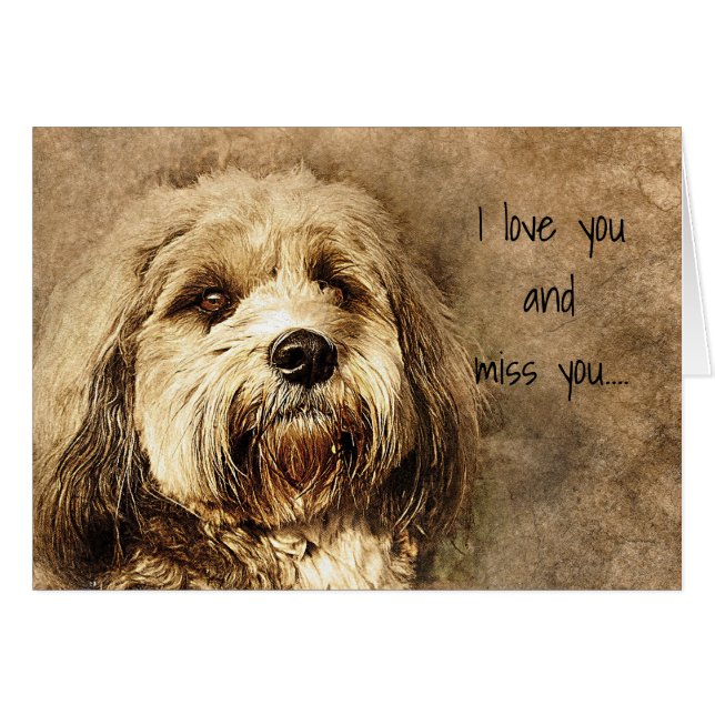 Ik hou van je en ik mis je Sad Dog. (Voorkant Horizontaal)