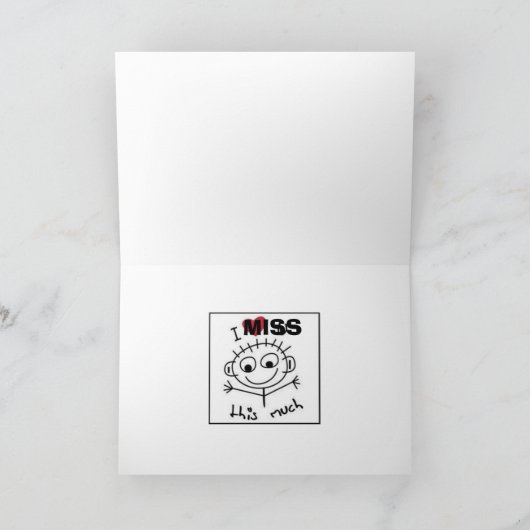 "Ik hou van je" EN "IK MIST JE" Kaart (Binnen)