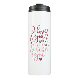 Ik hou van je en ik vind je leuk thermosbeker