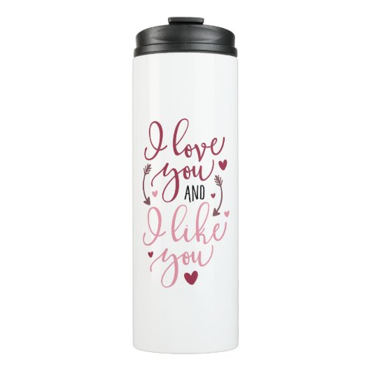 Ik hou van je en ik vind je leuk thermosbeker (Voorkant)