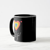 Ik hou van je en regenboog hart mok (Voorkant links)