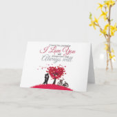 Ik hou van je en zal altijd romantisch wenskaart kaart (Gele Bloem)