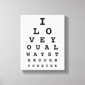 Ik hou van je Eye Chart Canvas (Voorkant)