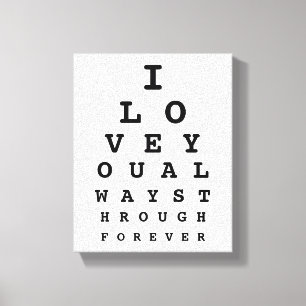 Ik hou van je Eye Chart Canvas