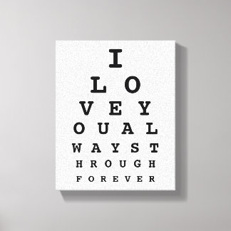 Ik hou van je Eye Chart Canvas