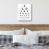 Ik hou van je Eye Chart Canvas Afdruk (Insitu (Slaapkamer))