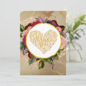 Ik hou van je Fancy Golden hart Feestdagenkaart (Staand voorkant)