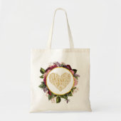 Ik hou van je Fancy Golden  hart met Florals Tote Bag (Voorkant)