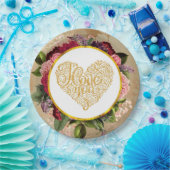 Ik hou van je Fancy Golden hart Papieren Bordje (Feest)