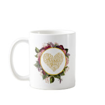 Ik hou van je Fancy Golden Heart met Floral Lijst