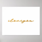 Ik hou van je | faux goud | Minimale kunst Poster (Voorkant)
