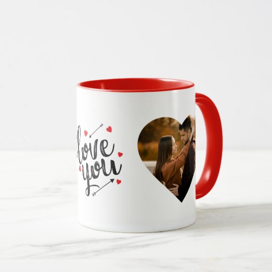 Ik hou van je | Fijne Valentijnsdag Modern Mok (Voorkant rechts)