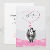 "Ik hou van je!" - Fijne Valentijnsdag Schatje Feestdagenkaart (Voorkant / Achterkant)