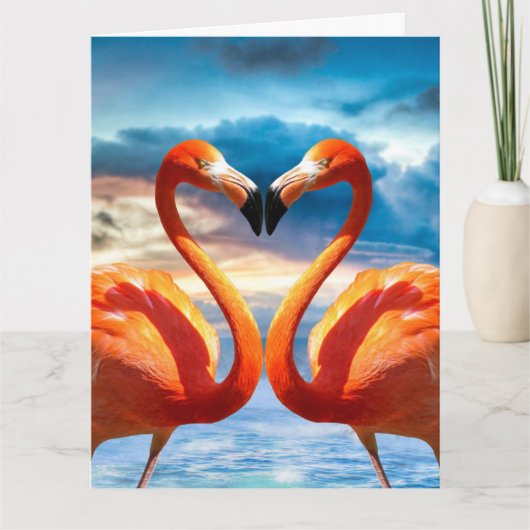 IK HOU VAN JE FLAMINGO'S GROTE KAART (Voorkant)