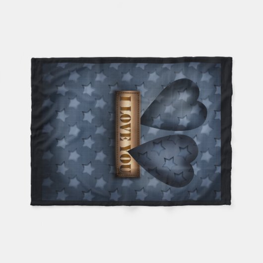 Ik hou van je fleece deken (Voorkant (Horizontaal))