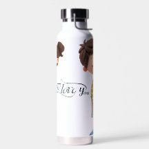 Ik hou van je - Floral Water Bottle