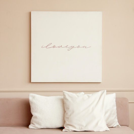 Ik hou van je | folie roze roze voorzijde | Minima Poster