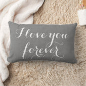 Ik hou van je Forever Pillow op de grijze schoot Kussen (Deken)