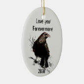 Ik hou van je forevermore Fun Raven Quote Dated Keramisch Ornament (Rechts)