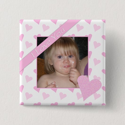 Ik hou van je foto-Button Vierkante Button 5,1 Cm (Voorkant)