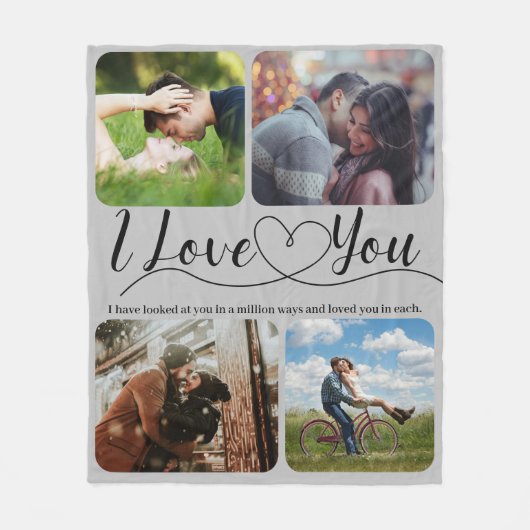 Ik hou van je Foto Jubileum Valentijn Fleece Deken (Voorkant)